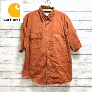 カーハート(carhartt)のCarhartt◆カーハート　半袖ワークシャツ　ブラウン　M ビックシルエット(シャツ)