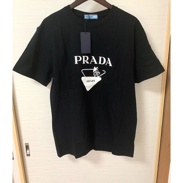 PRADAプラダ　ロゴプリントTシャツ　ブラック