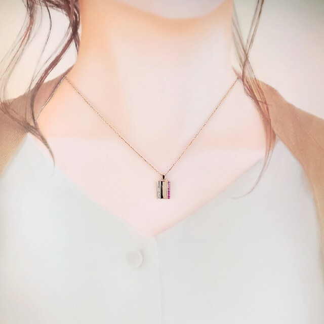 4℃ ダイヤモンド ネックレス Pt995 0.164ct 鑑別カード付き-