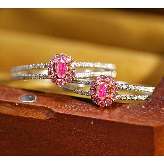 独特な 【送料無料】 天然ダイヤモンドリング0.35ct k18 リング(指輪