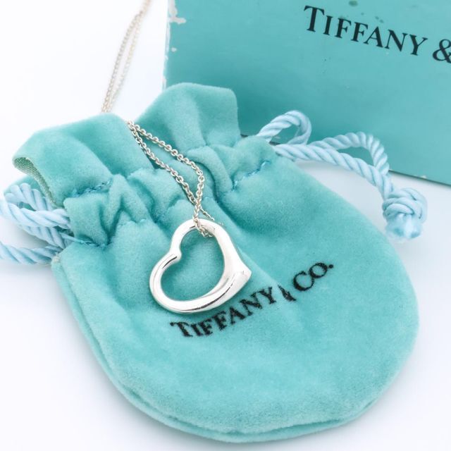 《美品》Tiffany & Co ネックレス シルバーオープンハート ペンダント