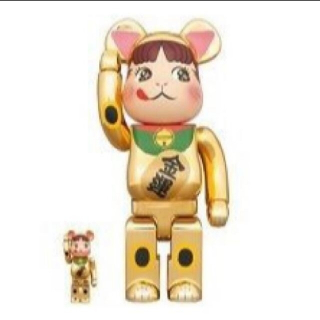 BE＠RBRICK 招き猫 ペコちゃん 金運 金メッキ 100% & 400%400%