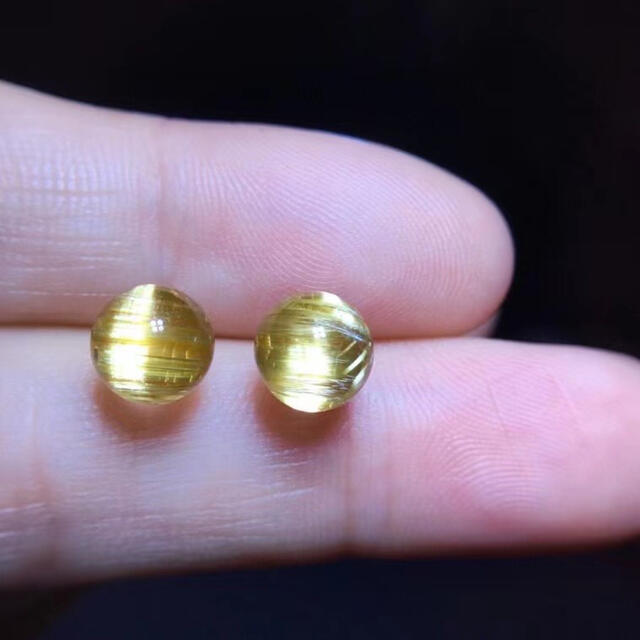 ⭐︎【天然】タイチンクオーツ ピアス k18 7.3mm | www.jarussi.com.br
