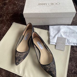 美品】JIMMY CHOO ジミーチュウ フラット レースパンプス 37.5 | www