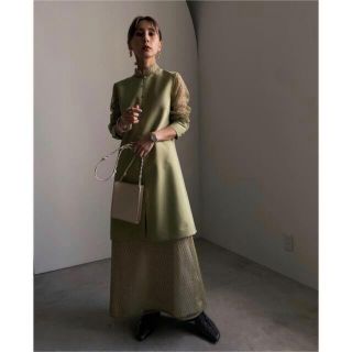 アメリヴィンテージ(Ameri VINTAGE)のMELON SLEEVE STRAIGHT DRESS(ロングワンピース/マキシワンピース)