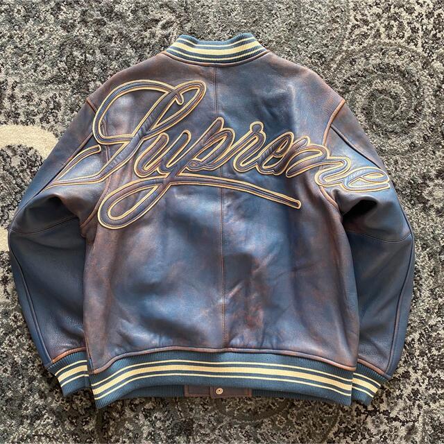 Supreme - Supreme Leather Varsity Jacket