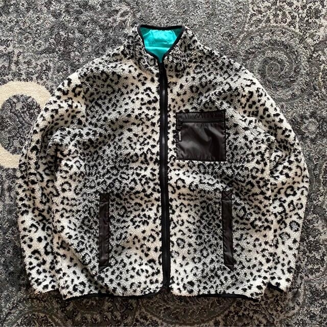 supreme leopard fleece reversible jacket