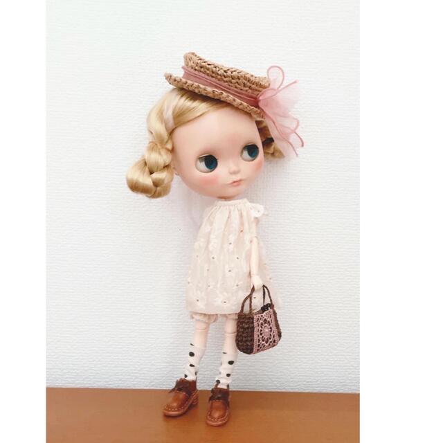 ブライスアウトフィット ハンドメイド 紅茶染め刺繍生地のお洋服セット