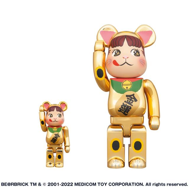 BE＠RBRICK 招き猫 ペコちゃん 金運 金メッキ 100% & 400%