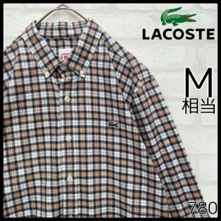 ラコステ(LACOSTE)の【希少】ラコステライブ 長袖 タータンチェック BDシャツ M ベージュ ワニ(シャツ)