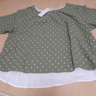 新品  水玉トップス  大きいサイズ(Tシャツ(半袖/袖なし))