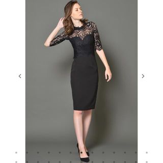 ザラ(ZARA)のMy shawty hight necked lace dress(ミディアムドレス)