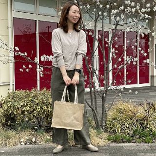 ムジルシリョウヒン(MUJI (無印良品))の《新品》 無印良品フレンチリネンストレートパンツ／スモーキーグリーン／Ｌ(カジュアルパンツ)