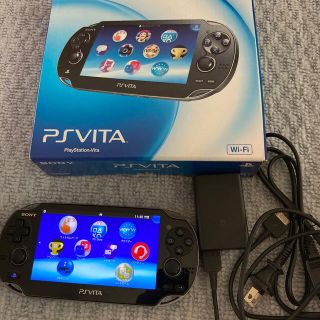 プレイステーションヴィータ(PlayStation Vita)のPSvita 1000 ブラック本体セット中古　動作品(携帯用ゲーム機本体)