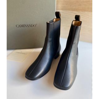 カミナンド(CAMINANDO)の新品 CAMINANDO スクエアトゥ レザーサイドゴアブーツ(ブーツ)