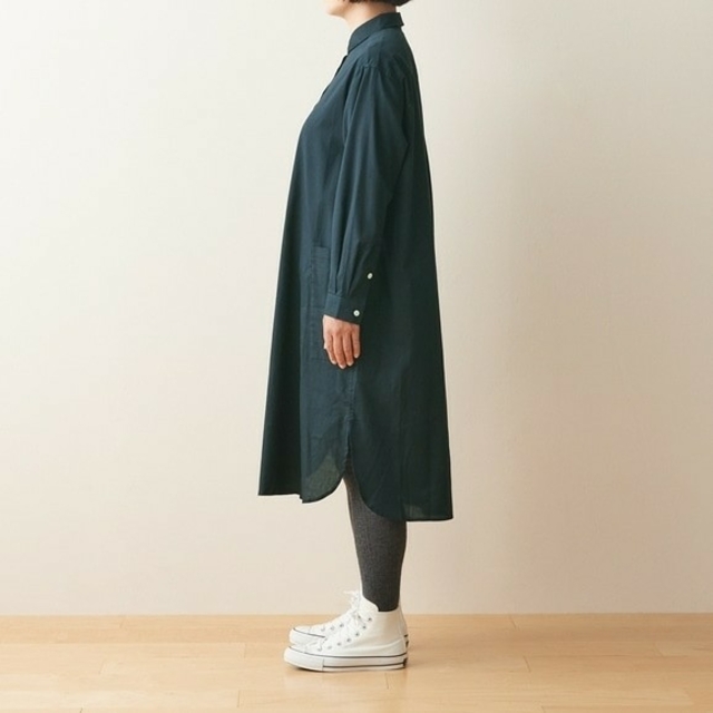 IDEE(イデー)の〓新品〓  POOL いろいろの服 コットンツイルシャツワンピース／ネイビー レディースのワンピース(ロングワンピース/マキシワンピース)の商品写真