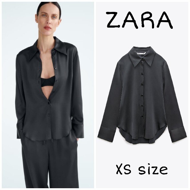 ZARA - ZARA サテンシャツ - LIMITED EDITION XSサイズの通販 by ZARA - ZARA サテンシャツ - LIMITED EDITION XSサイズの通販 by