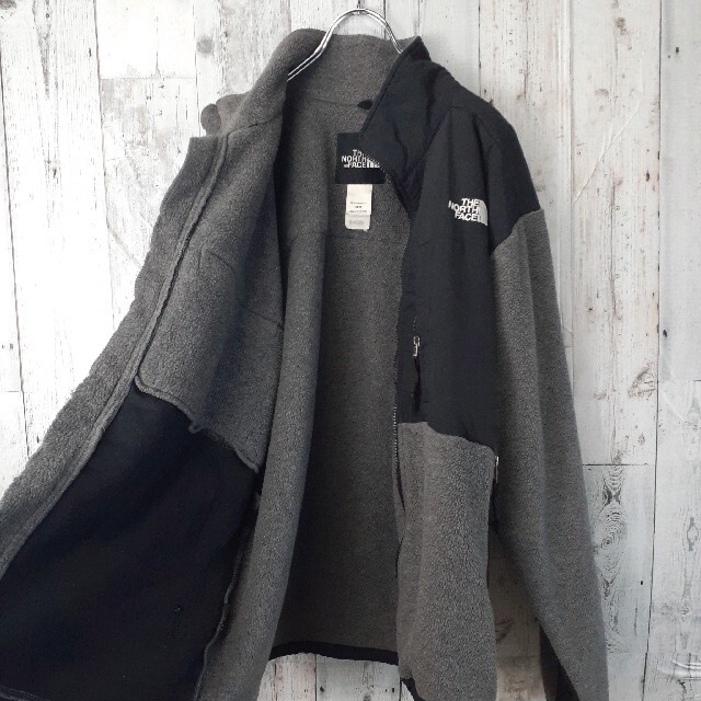 美品US規格ノースフェイスデナリジャケット黒ブラックグレー灰色刺繍ロゴL 6