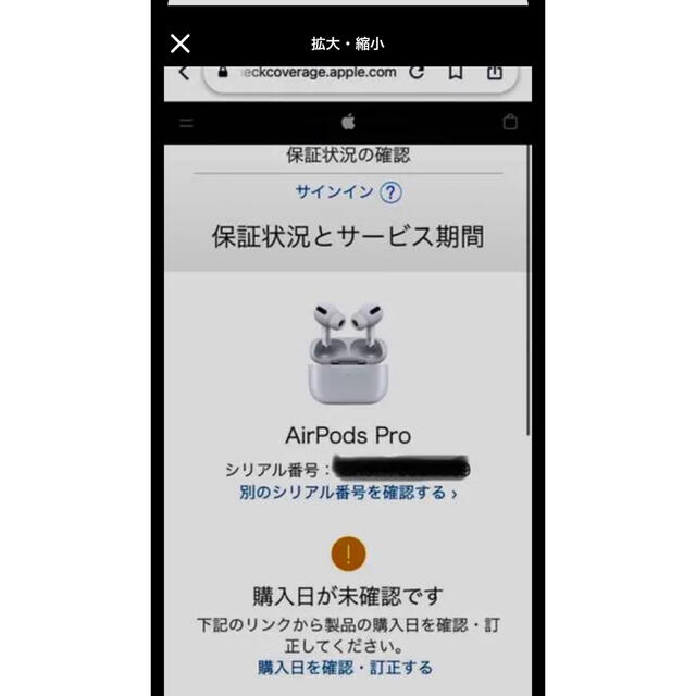 Apple(アップル)の【新品未開封】Apple AirPods Pro イヤホン　MLWK3KH/A スマホ/家電/カメラのスマホアクセサリー(ストラップ/イヤホンジャック)の商品写真