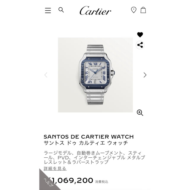 Cartier(カルティエ)のサントス カルティエ Santos de Cartier WSSA0047 メンズの時計(腕時計(アナログ))の商品写真