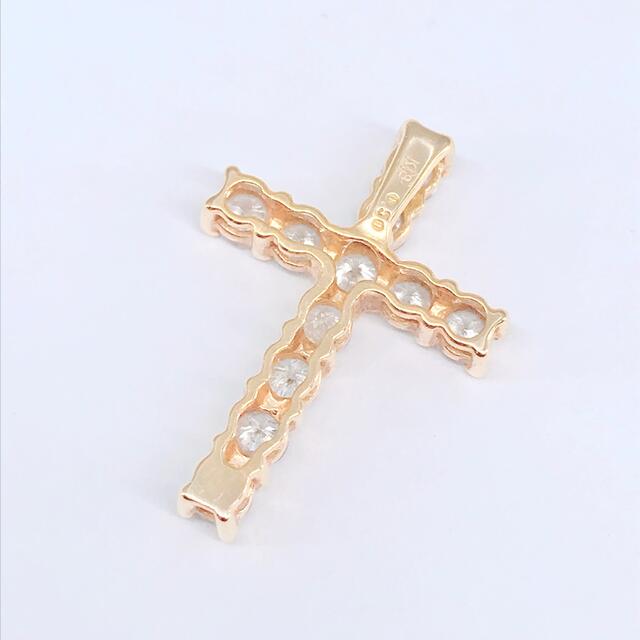 0.50ct クロス ダイヤモンド ペンダントトップ K18 ダイヤ 十字架