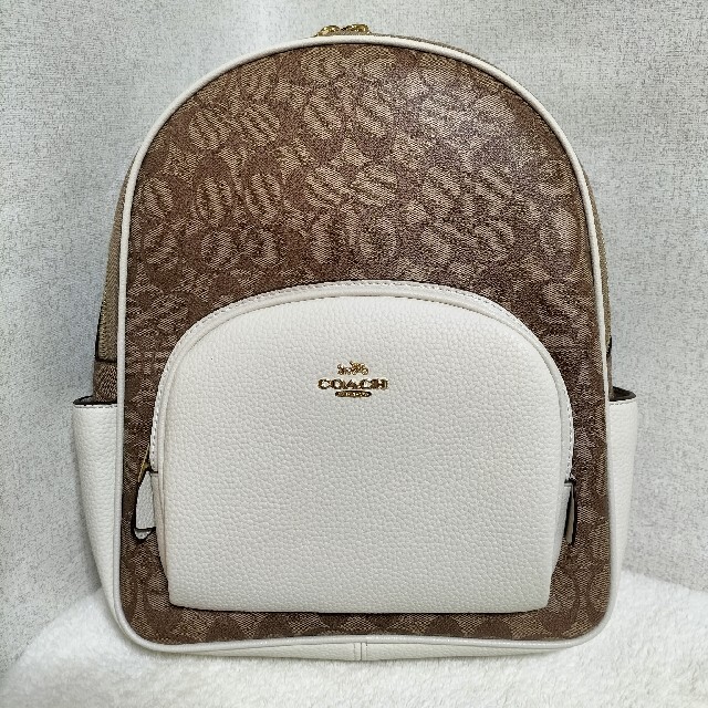 coach リュック バックパック レディース カーキチョーク ホワイトベージュ約15cmショルダーの長さ