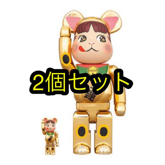 BE@RBRICK 招き猫 ペコちゃん 金運 金メッキ 100% & 400%