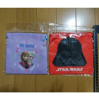 【新品】STAR WARS アナと雪の女王 巾着袋 セット(キャラクターグッズ)