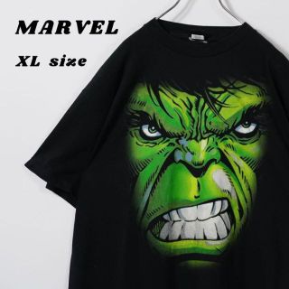 マーベル(MARVEL)の【希少】マーベル　Tシャツ　ハルク　ビックプリント　XL 黒　古着　半袖(Tシャツ/カットソー(半袖/袖なし))