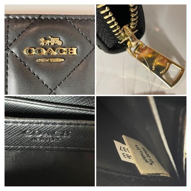 COACH(コーチ)の【新品-未使用】COACH ラグジュアリー キルティング ブラック レディースのファッション小物(財布)の商品写真