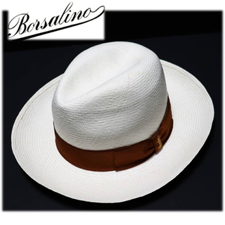 ボルサリーノ(Borsalino)の《ボルサリーノ》新品 イタリア製 天然草 パナマハット 麦わら帽子 58(M)(ハット)