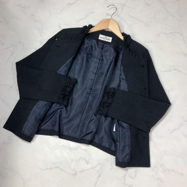 ギャラリービスコンティの濃紺ノーカラージャケット（サイズ2）