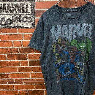 マーベル(MARVEL)のM158 マーベル コミック ビックプリントTシャツ キャラクターT くすみ(Tシャツ/カットソー(半袖/袖なし))