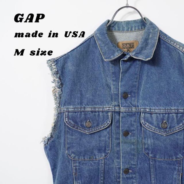 【レア】　GAP デニムベスト　90s Gジャン　ギャップ　スギちゃん　青 | フリマアプリ ラクマ