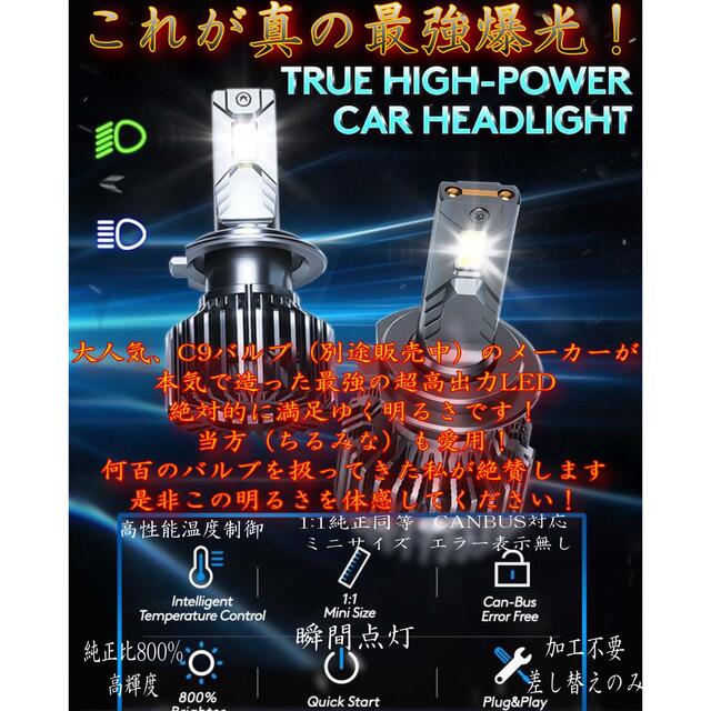 H7 LED ヘッドライト バルブ 究極爆光 75A 150w 6000k 5