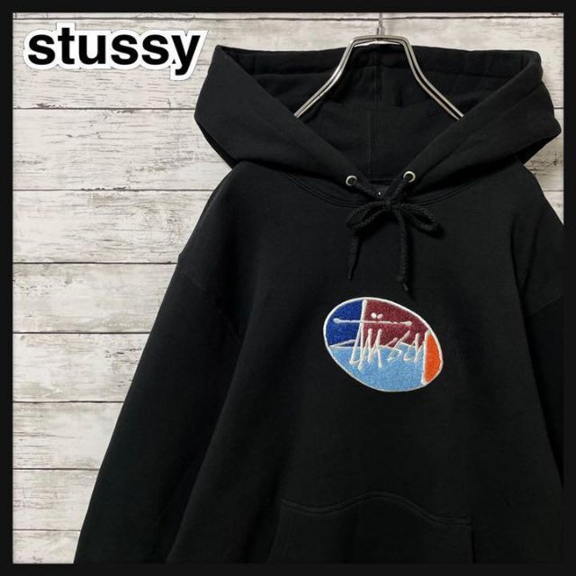 【超人気モデル】stussy パイルロゴ 刺繍 即完売 入手困難 パーカー