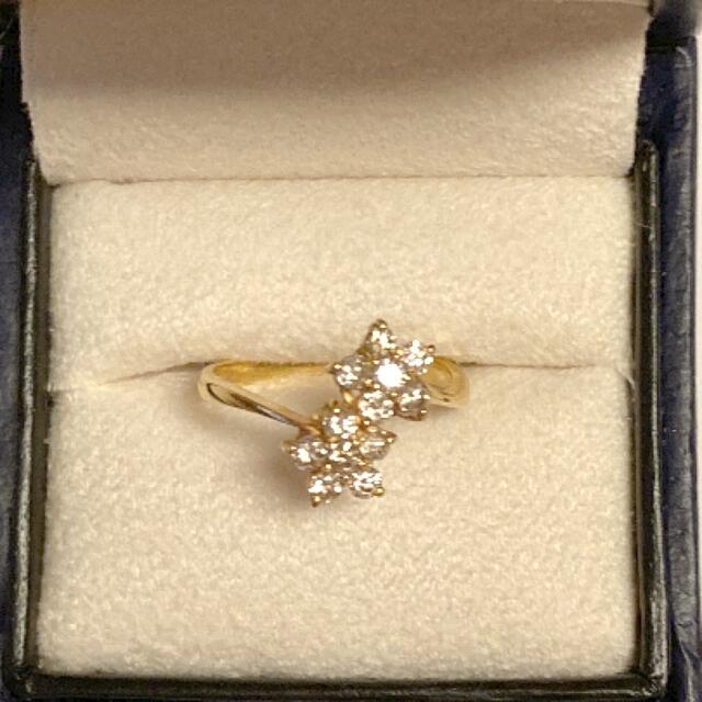 K18 ダイヤモンドリング ジュエリー 指輪 ダイヤのお花 9号 日本製 1