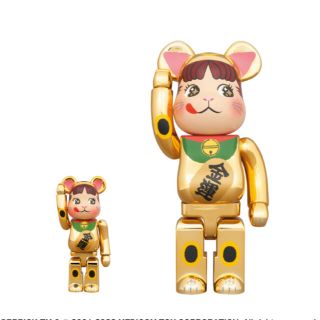 メディコムトイ(MEDICOM TOY)のBE@RBRICK 招き猫 ペコちゃん 金運 金メッキ 100% & 400%(その他)