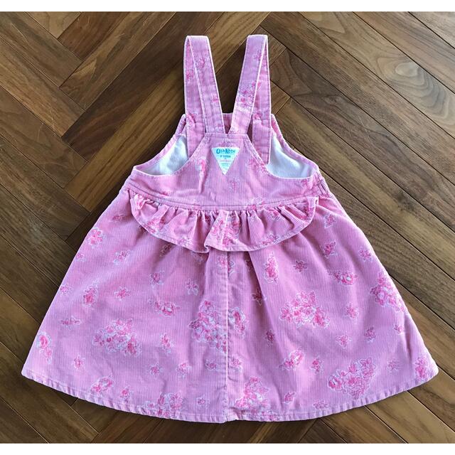 OshKosh(オシュコシュ)のoshkosh  ピンクコーデュロイ花柄ジャンスカ　5T キッズ/ベビー/マタニティのキッズ服女の子用(90cm~)(ワンピース)の商品写真