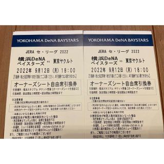 9月21日DeNAベイスターズ対巨人オーナーズシート 1枚