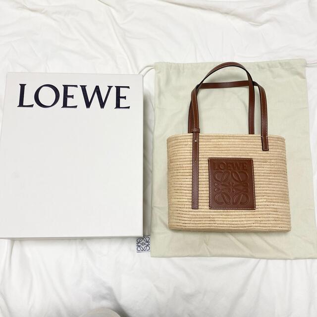 LOEWE スクエア バスケットバッグ スモール（ラフィア&カーフ ...