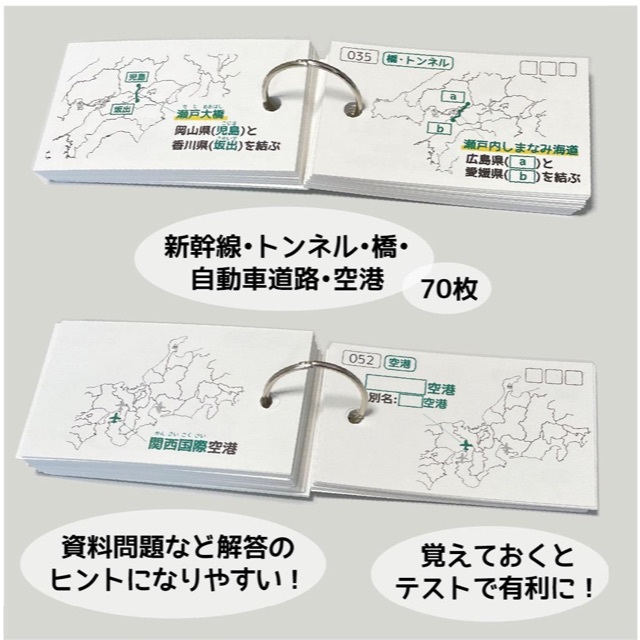 中学受験 社会（地理）交通網 暗記カード【SH010】 エンタメ/ホビーの本(語学/参考書)の商品写真