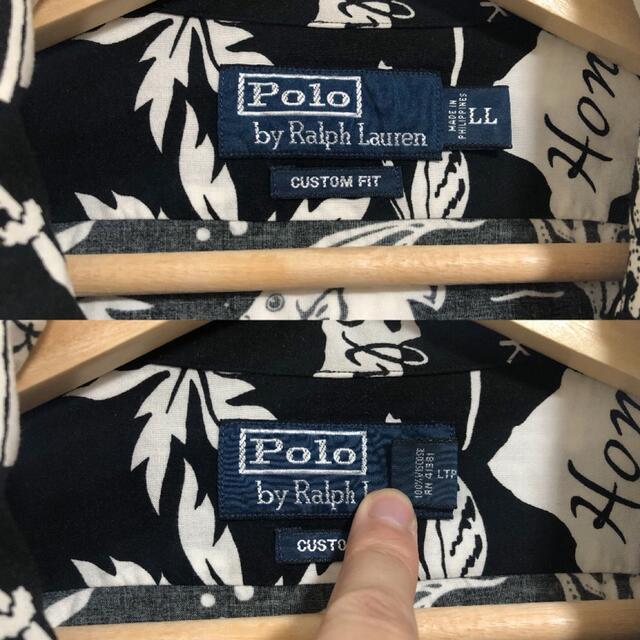 POLO RALPH LAUREN(ポロラルフローレン)の激レア黒ベース 90s ポロラルフローレン アロハ シャツ オープンカラー 開襟 メンズのトップス(シャツ)の商品写真