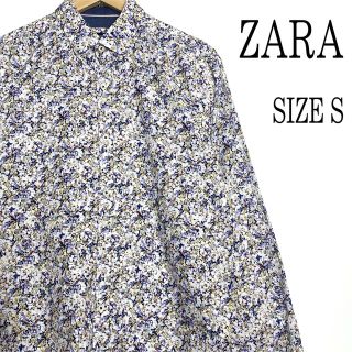 ザラ(ZARA)の【美品】ZARA ザラ 長袖 花柄 総柄 柄シャツ ホワイト系 S(シャツ)