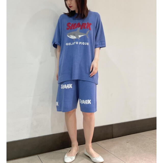 新品♡ジェラートピケ シャーク 上下セット メンズM ブルー 定価以下