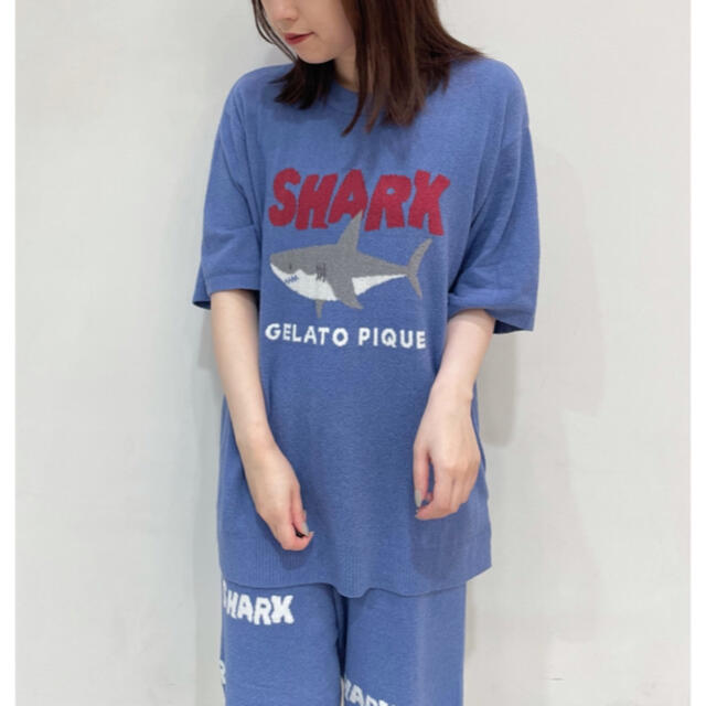 新品♡ジェラートピケ シャーク 上下セット メンズM ブルー 定価以下