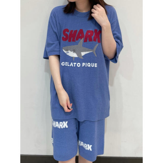 新品♡ジェラートピケ シャーク 上下セット メンズM ブルー 定価以下