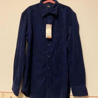 ユニクロ(UNIQLO)のユニクロ コーデュロイ　シャツ　 長袖シャツ　ネイビー　藍色　NAVY(シャツ/ブラウス(長袖/七分))