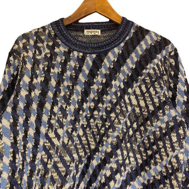 MISSONI(ミッソーニ)のMISSONI✨長袖 セーター ニット ネイビー チェック【F】カジュアル メンズのトップス(ニット/セーター)の商品写真