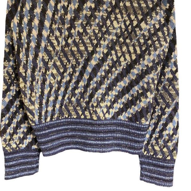 MISSONI(ミッソーニ)のMISSONI✨長袖 セーター ニット ネイビー チェック【F】カジュアル メンズのトップス(ニット/セーター)の商品写真